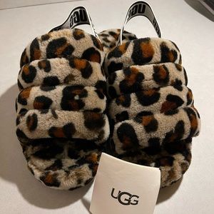 UGG fluff yeah slides leopard